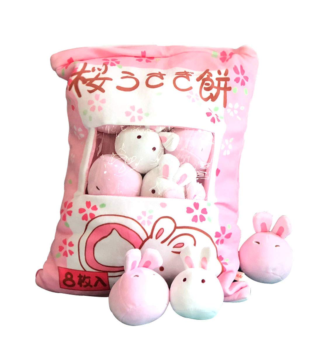 REFAHB cute plush pillow with eight removable toys for playful decor and comfort.