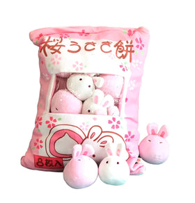 REFAHB cute plush pillow with eight removable toys for playful decor and comfort.
