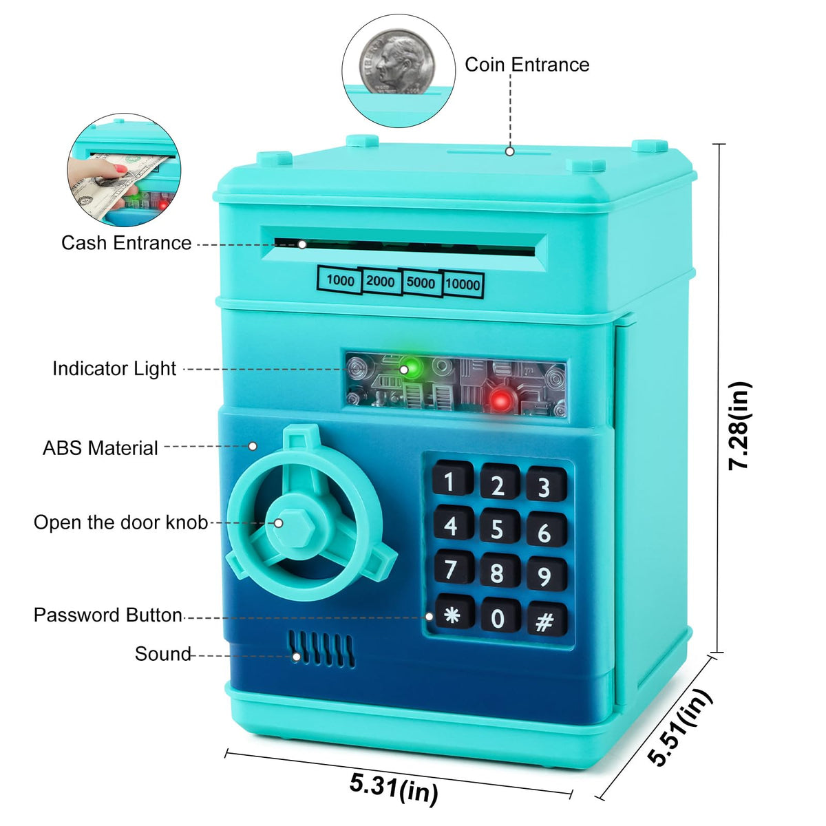 Refasy automatic paper money scroll feature for easy deposits