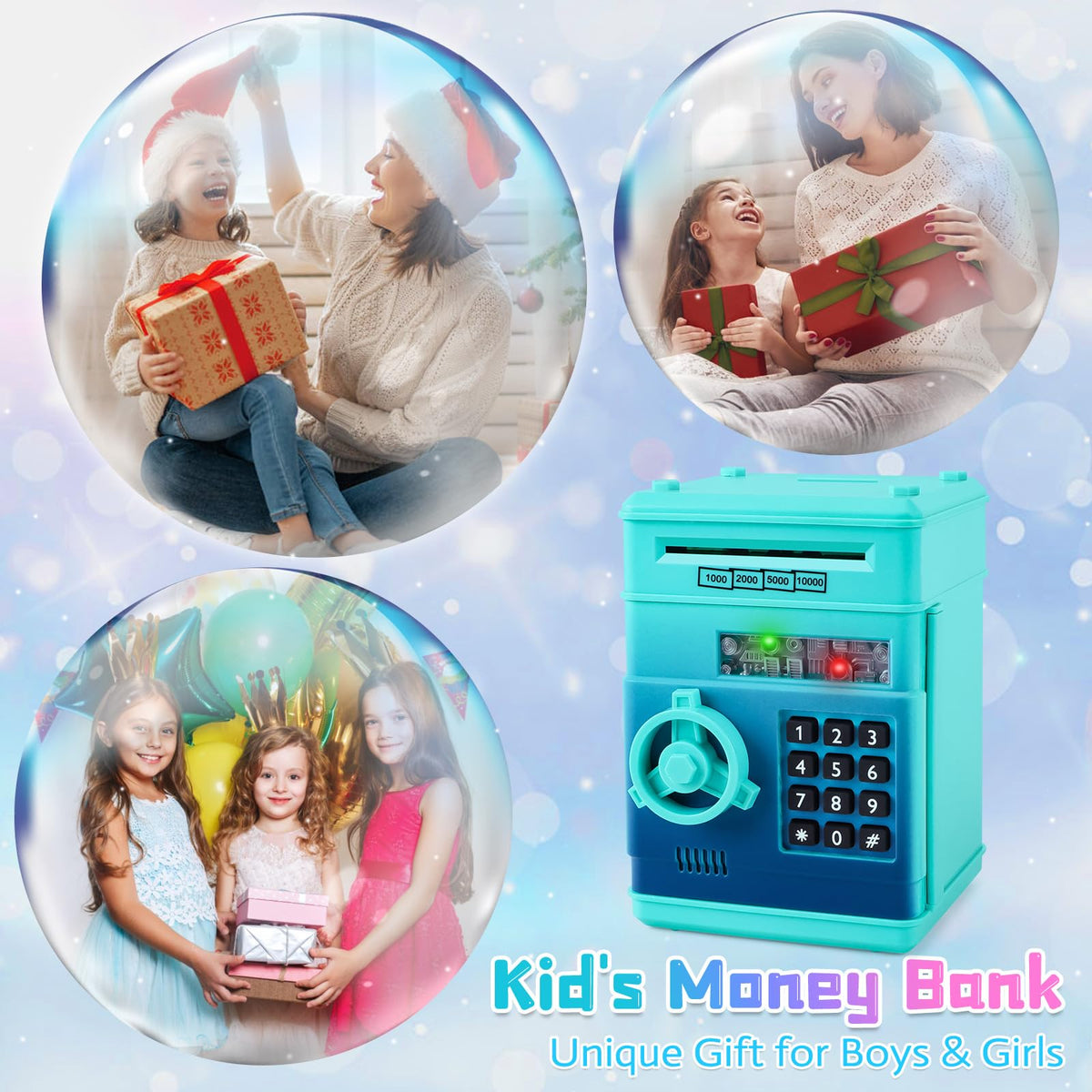 Refasy gift-ready piggy bank in vibrant packaging for birthdays