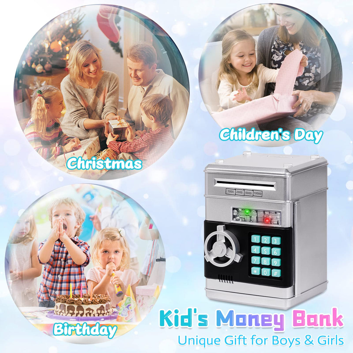 Refasy piggy bank gift-ready packaging shows the perfect birthday or holiday present