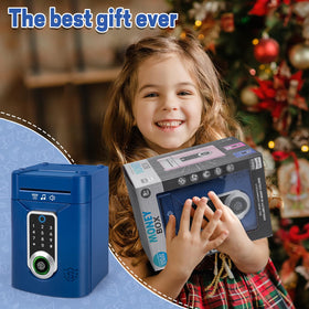 Refasy Piggy Bank blue gift-ready packaging suitable for 3–13 year olds.