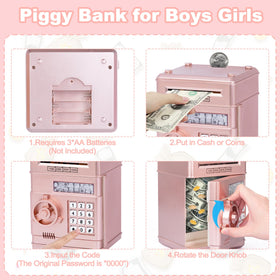 Refasy piggy bank toy large coin and note storage capacity for growth.