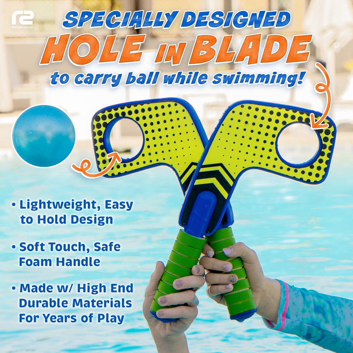 Blade design with water flow aids smoother shots in water.