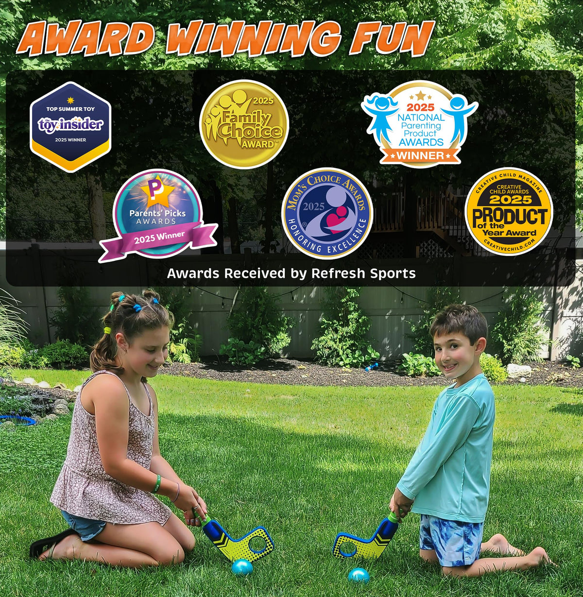 Gift-ready Aqua Hockey set for kids aged 4–12.
