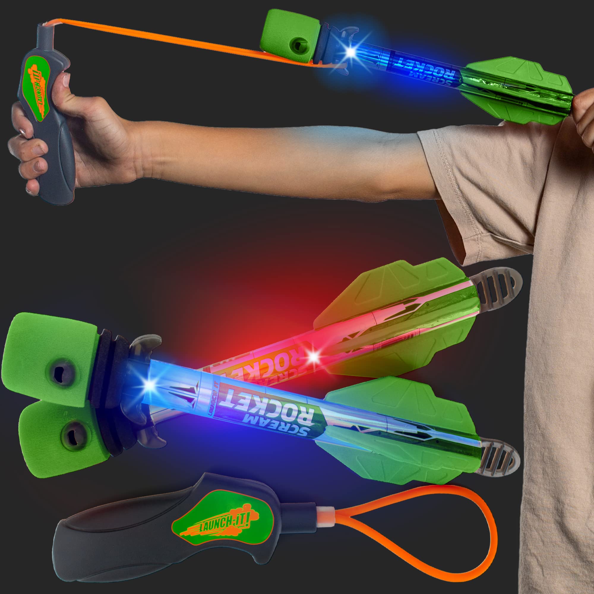 Refresh Sports Light Up Foam Rocket Toys — LED Rocket Launcher for Out ...