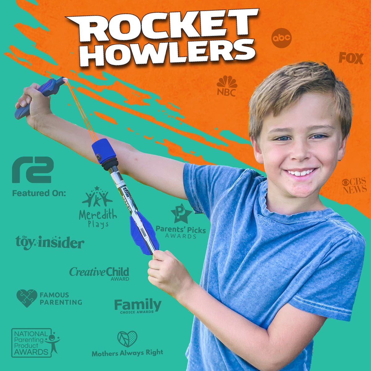 Refresh Sports rocket launcher action shot; easy launches for kids