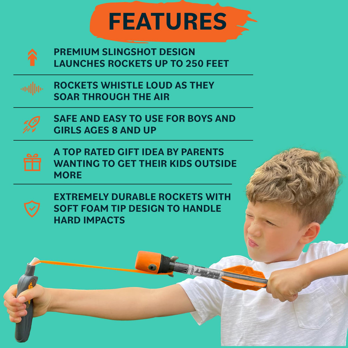 Refresh Sports Rocket Launcher soft-foam tip close-up showing safe landing.