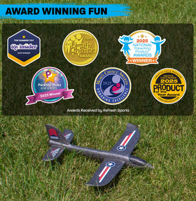 Packaging image of Soaring Commander with safety notes.
