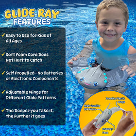 Refresh Sports Stingray Pool Torpedo features safe edges and non-toxic design
