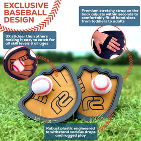 Kids practice hand-eye coordination with Refresh Sports Toss and Catch Game.