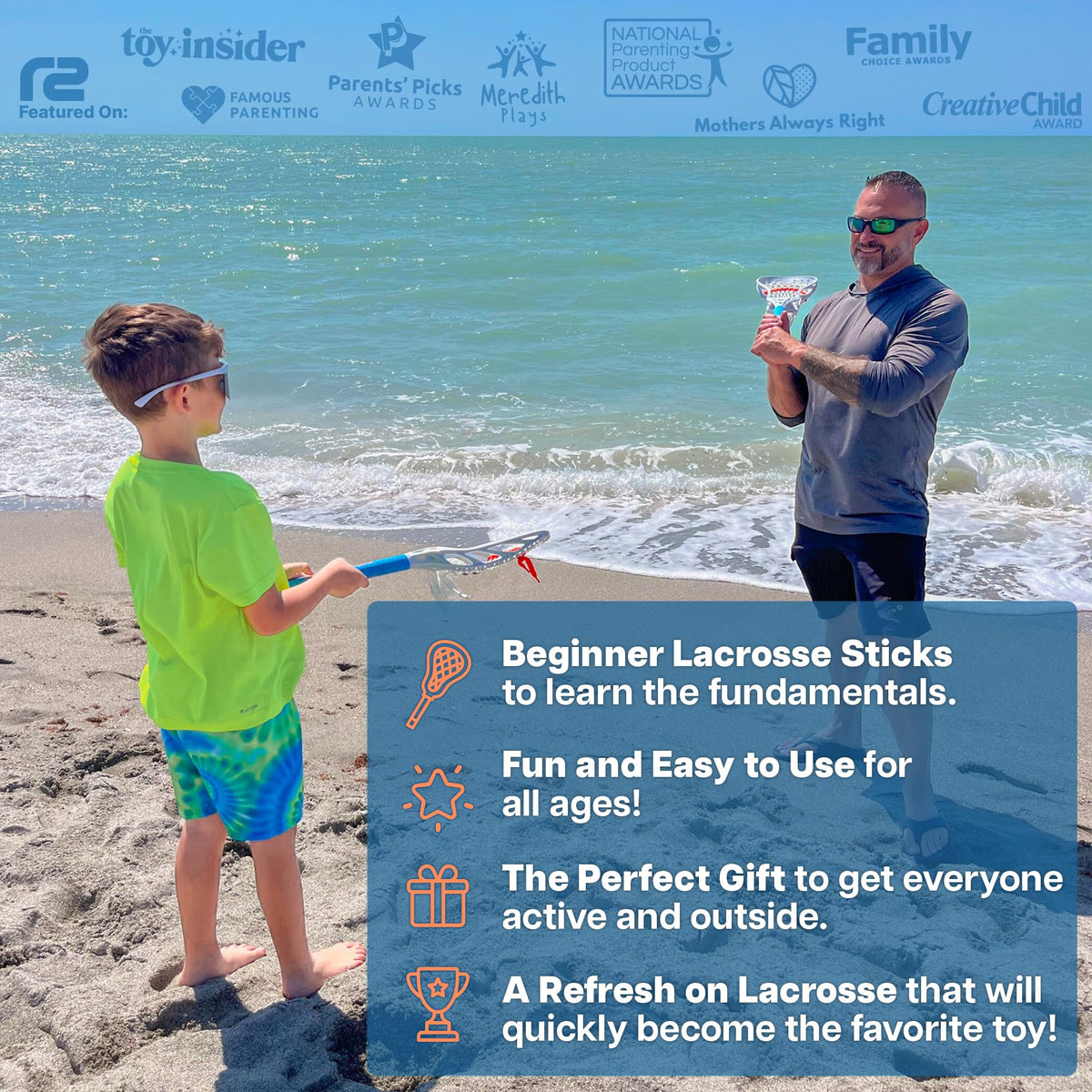 Refresh Sports Lacrosse set includes two balls for variety and easy learning.