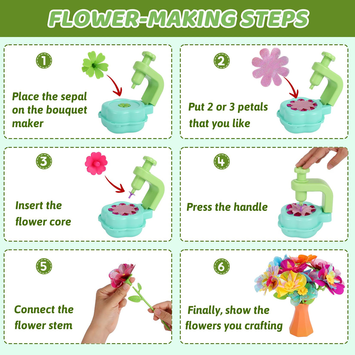 REFTTENW Flower Craft Kit sepals and petals for customization
