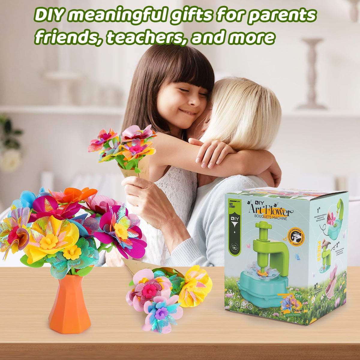 REFTTENW Flower Craft Kit wrapping paper completes gift-ready bouquet