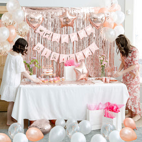 REGAL DECORATIONS 18-inch rose gold foil balloons in heart and star shapes