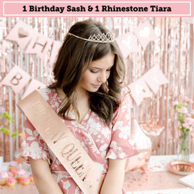 REGAL DECORATIONS Birthday Queen sash and tiara create a festive focal point