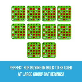 Regal Games large-print bingo cards offer easy readability for groups.