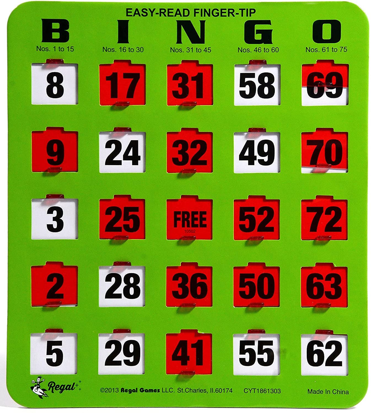 Regal Games bingo bulk cards with sliding windows for smooth, mess-free gameplay.