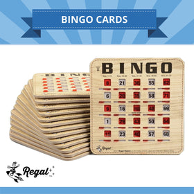 Regal Games bulk bingo cards for adults, reusable and travel-ready for gatherings