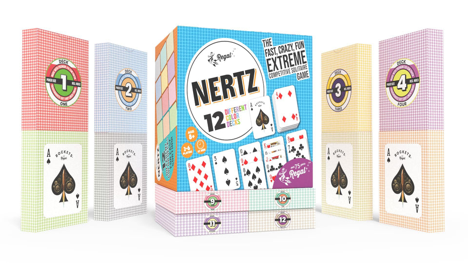 Regal Games twelve-color decks for versatile family and party card games.
