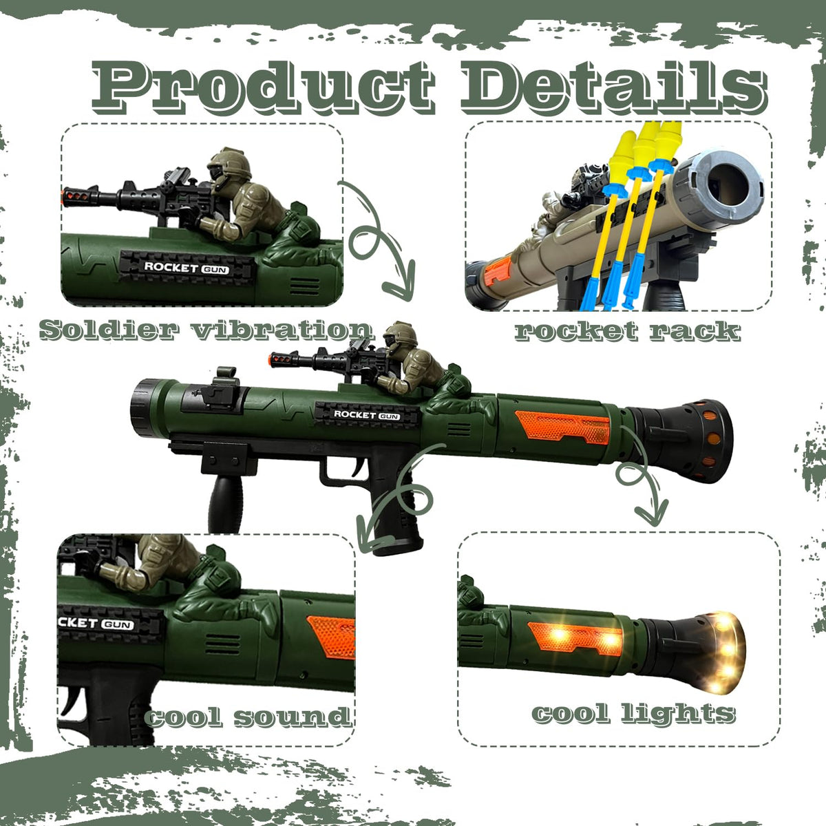 REGLORY toy rocket launcher with three rockets loaded for quick launches