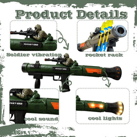 REGLORY toy rocket launcher with three rockets loaded for quick launches