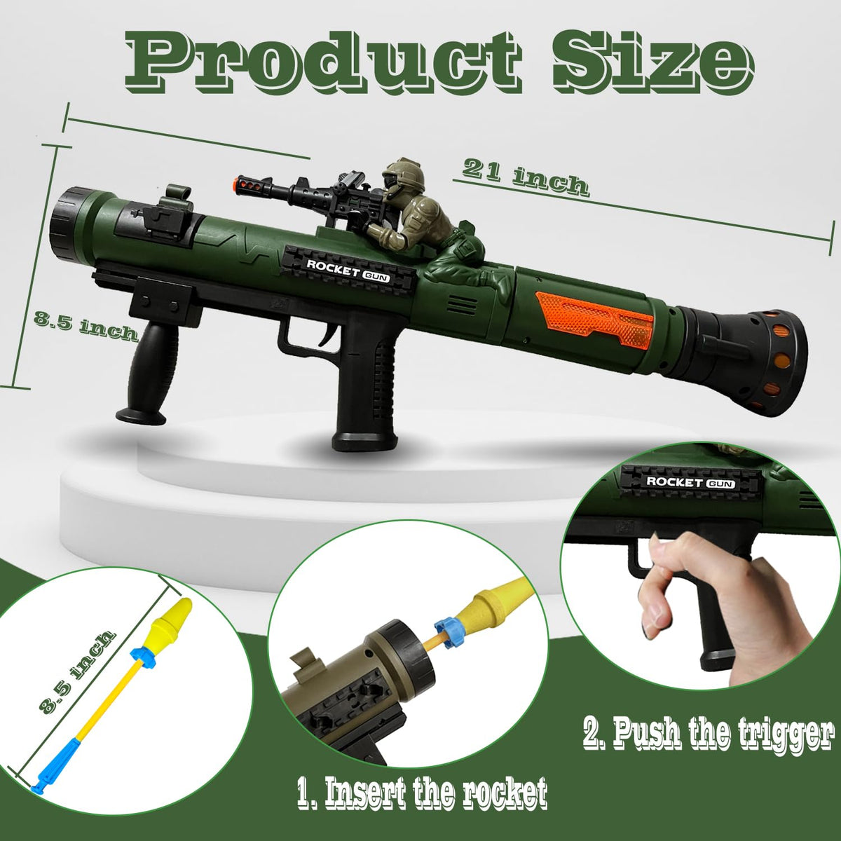 REGLORY toy rocket launcher in hand for portable pretend battle fun