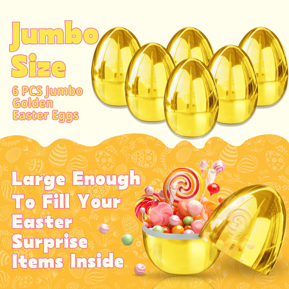 REGTEB durable plastic Easter egg stands upright for easy display.