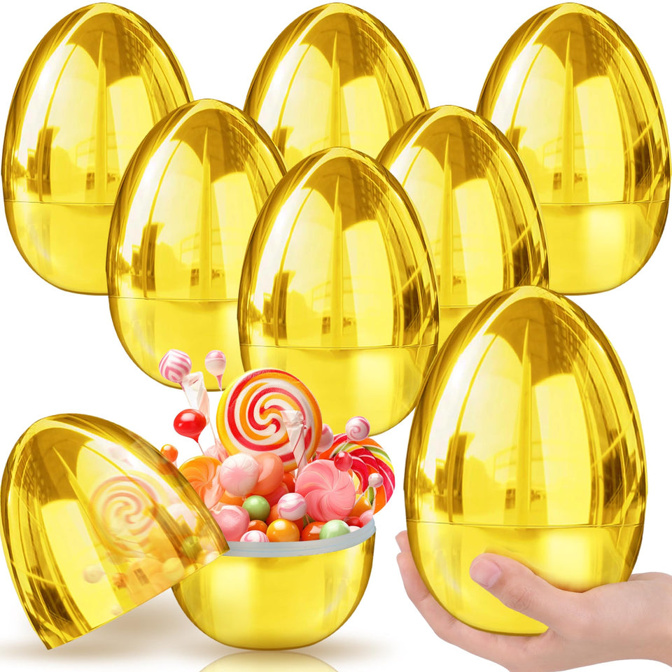 REGTEB jumbo gold Easter egg 6-inch shines for festive hunts and decorations.