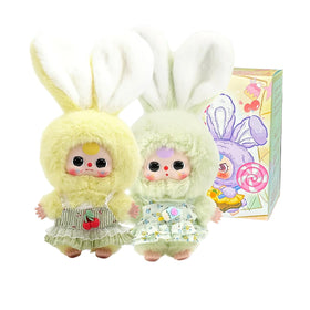 REIVIVORA Three Rabbit Macaron blind box front view highlights collectible bunny charm