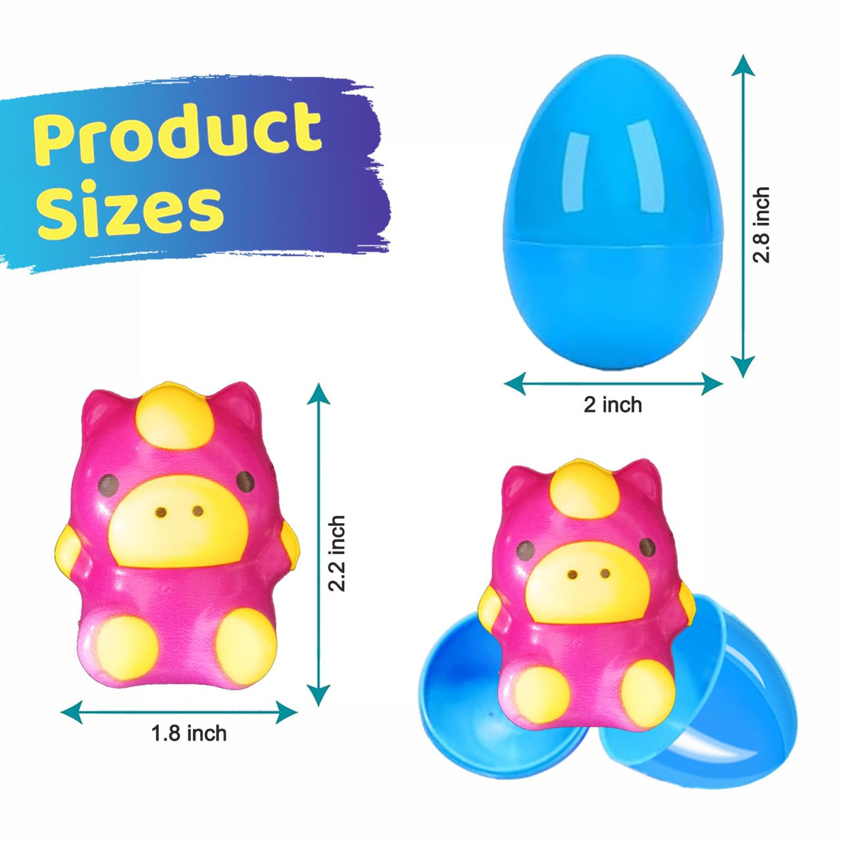 REJODA animal squishies inside 24 colorful eggs for tactile play