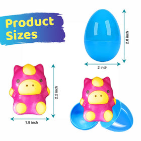 REJODA animal squishies inside 24 colorful eggs for tactile play