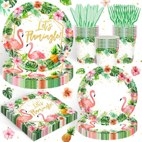 Rejoice Bunny flamingo 9-inch plates brighten your party table with tropical flair.