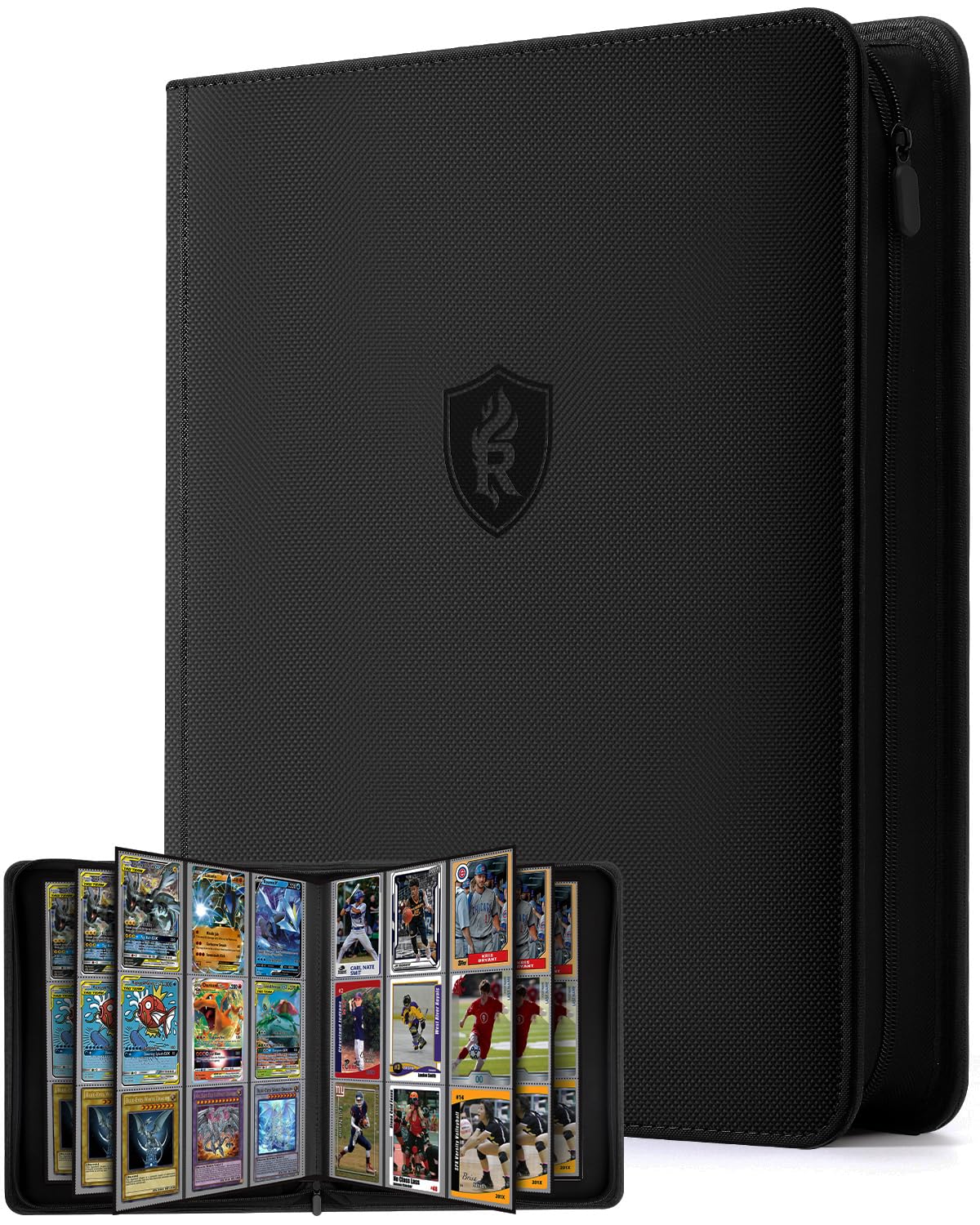 RELAEHIH 9-pocket binder front view for organized card storage on the go.