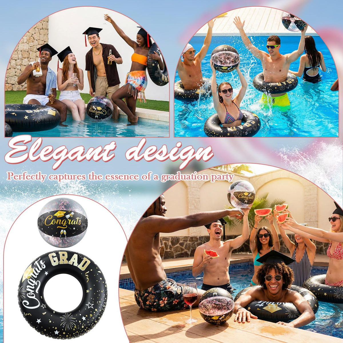 Relaxgiant congrats-grad design on floats enhances festive celebrations