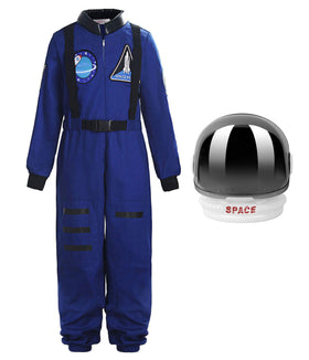 ReliBeauty astronaut costume front view shows easy front zip for quick dressing and play