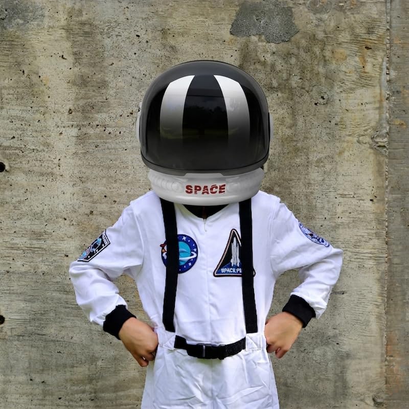 ReliBeauty astronaut helmet flip-up visor facilitates quick visibility during play.