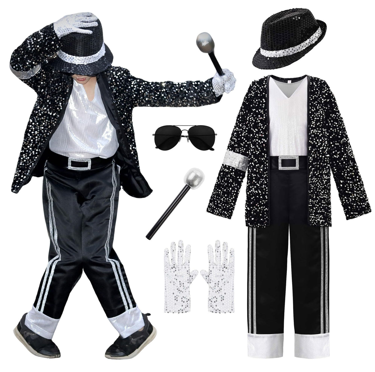 ReliBeauty 80s dance star costume for kids with retro styling and stage-ready flair