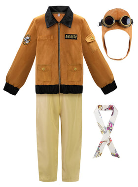 ReliBeauty Earhart costume full outfit in yellow for kids, ideal for parties and cosplay.