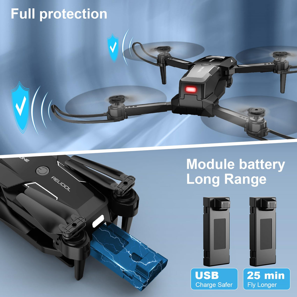 RELIDOL drone app control offering extra flight modes and real-time streaming