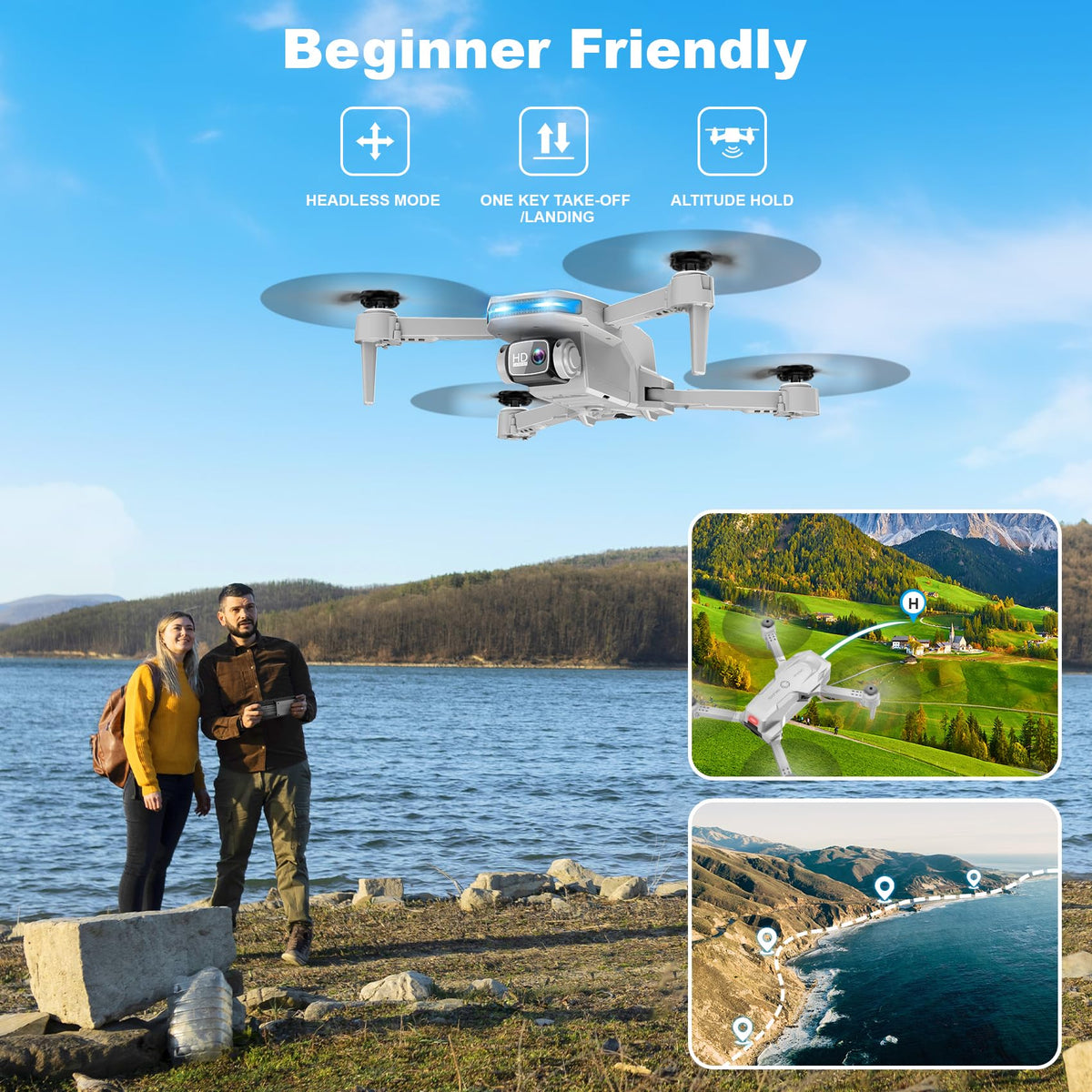 Gesture control enables hands-free selfies with the RELIDOL drone.