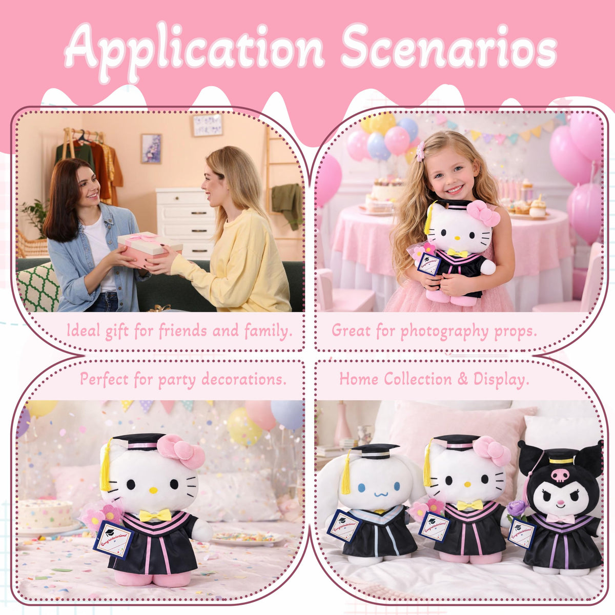 RELIGES memory display plush cat highlighting Class of 2026 keepsake vibe.