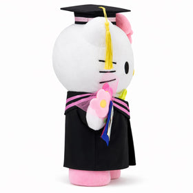 RELIGES graduation plush cat mortarboard detail shows classic cap close-up.