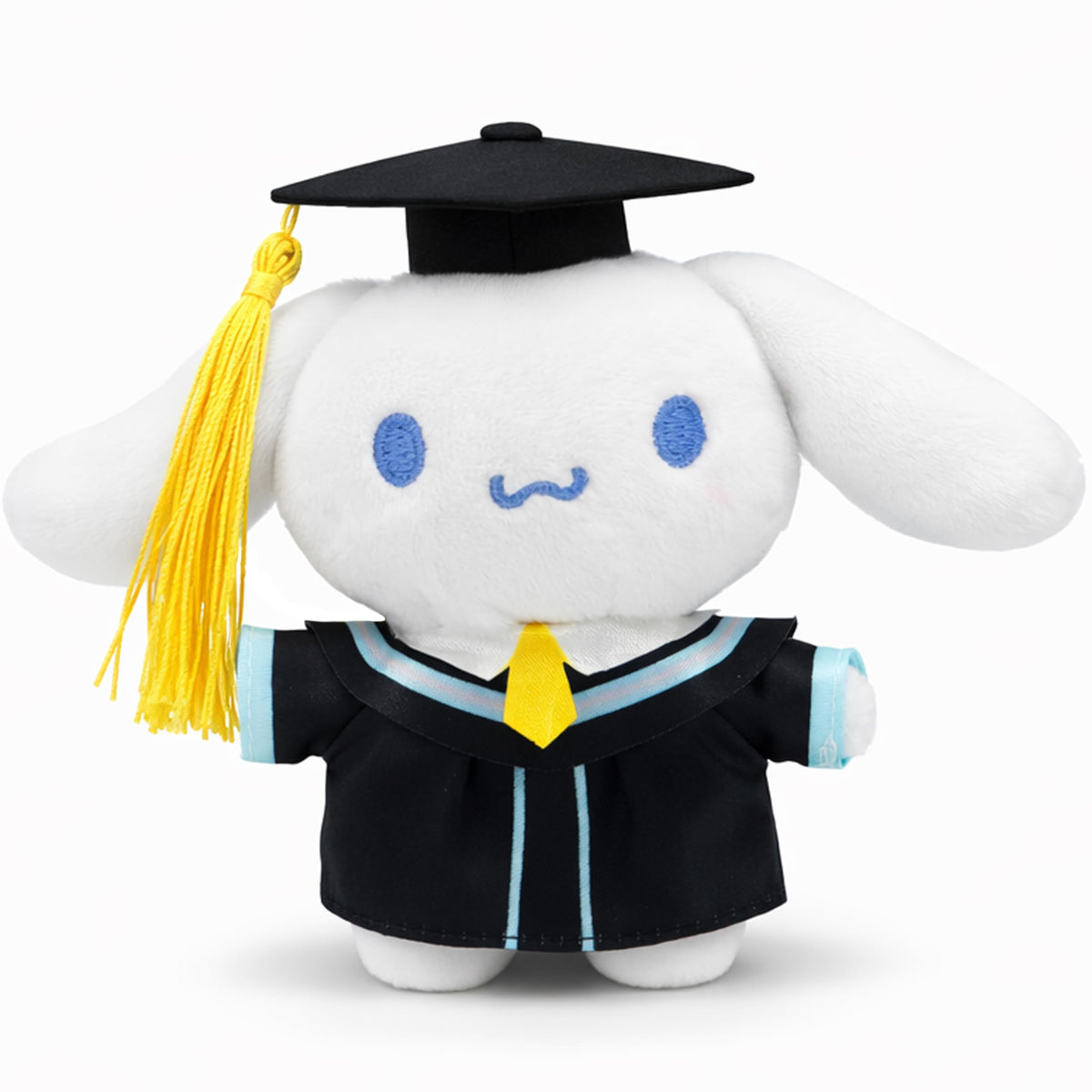 Religes graduation plush pillow with gown and cap, a soft keepsake for celebrations.