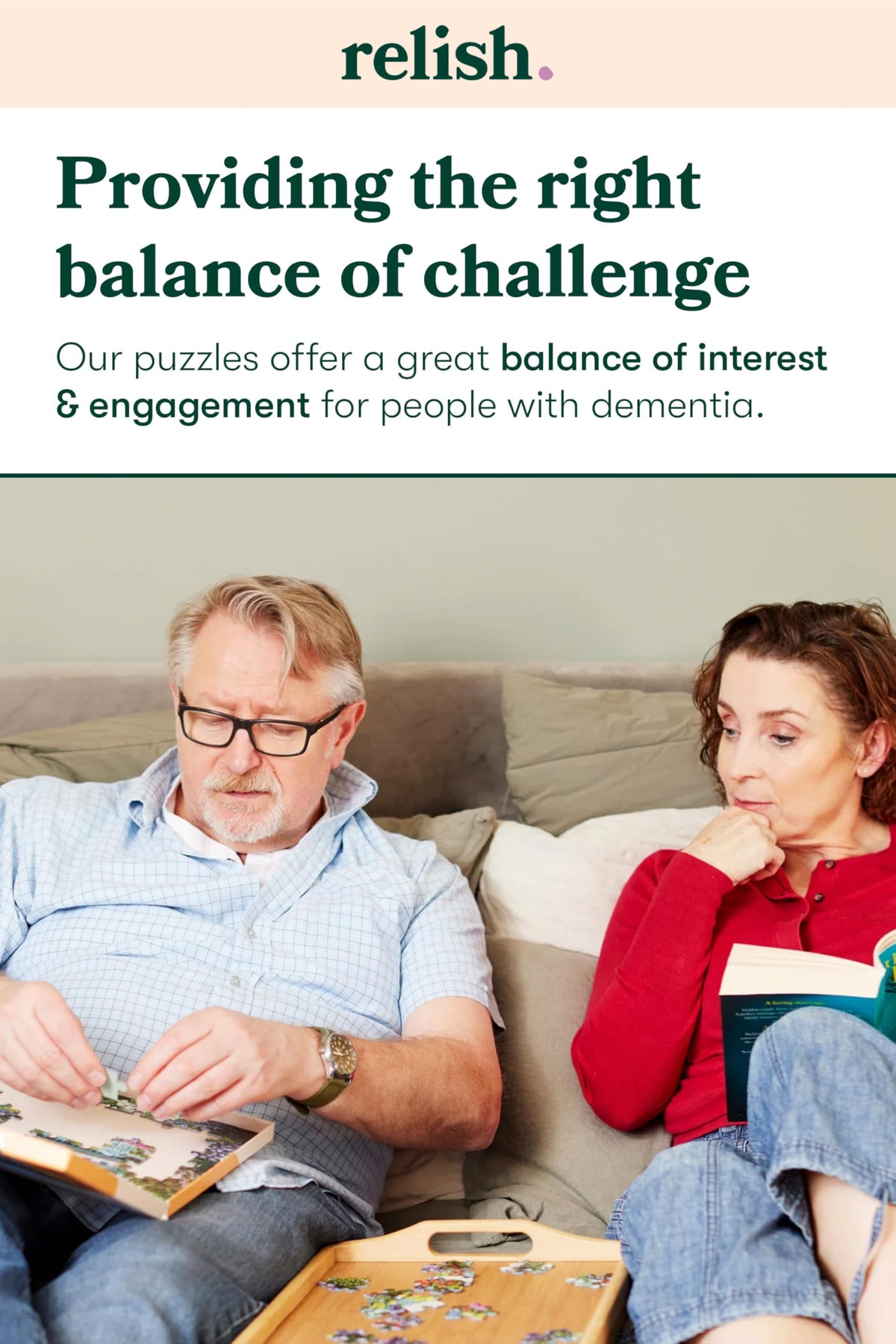 Relish puzzle session with conversation prompts encourages family dialogue