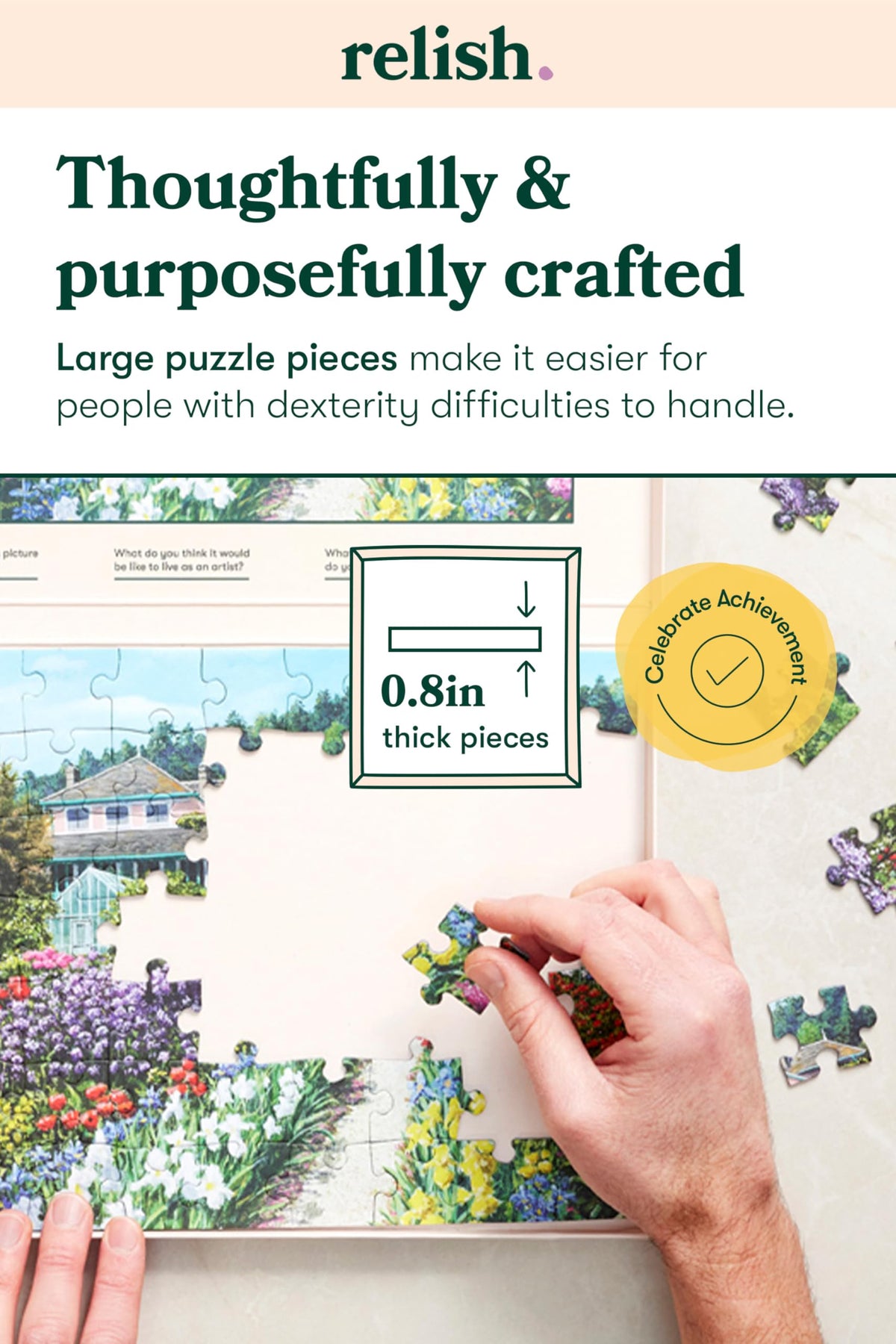 Relish Dementia Puzzles guided completion box structures sessions.