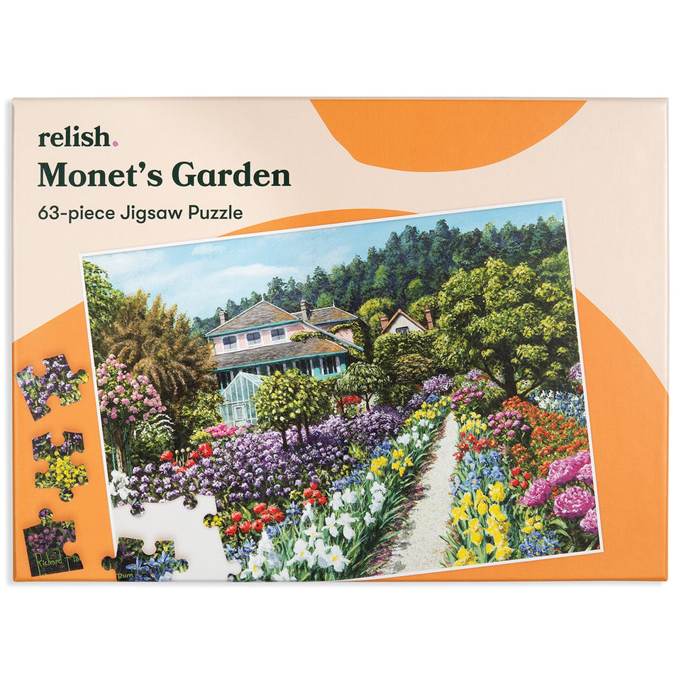 Relish Dementia Puzzles Monet’s Garden 63-piece engages focus for calm activity.