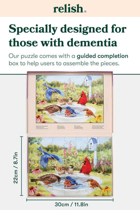 Relish durable puzzle pieces close-up for repeated use and cleaning