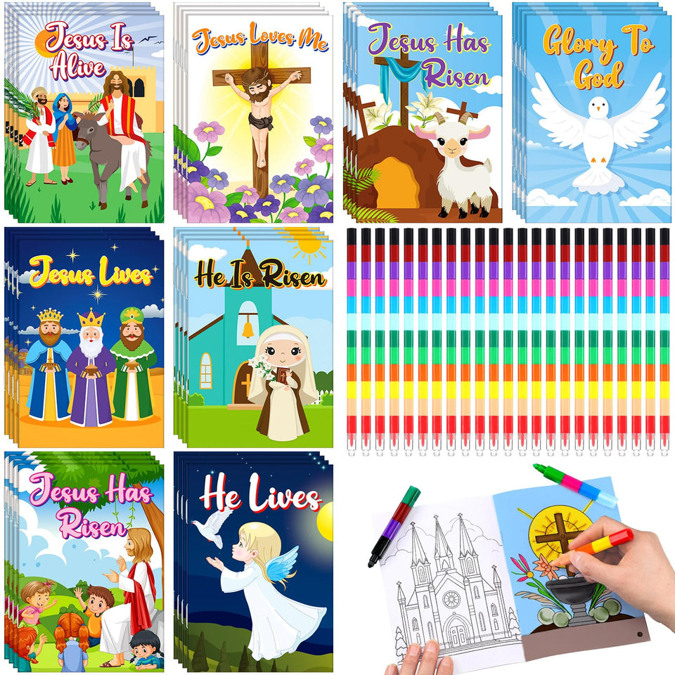 ReliThick Easter coloring books cover with bright designs for kids' creativity