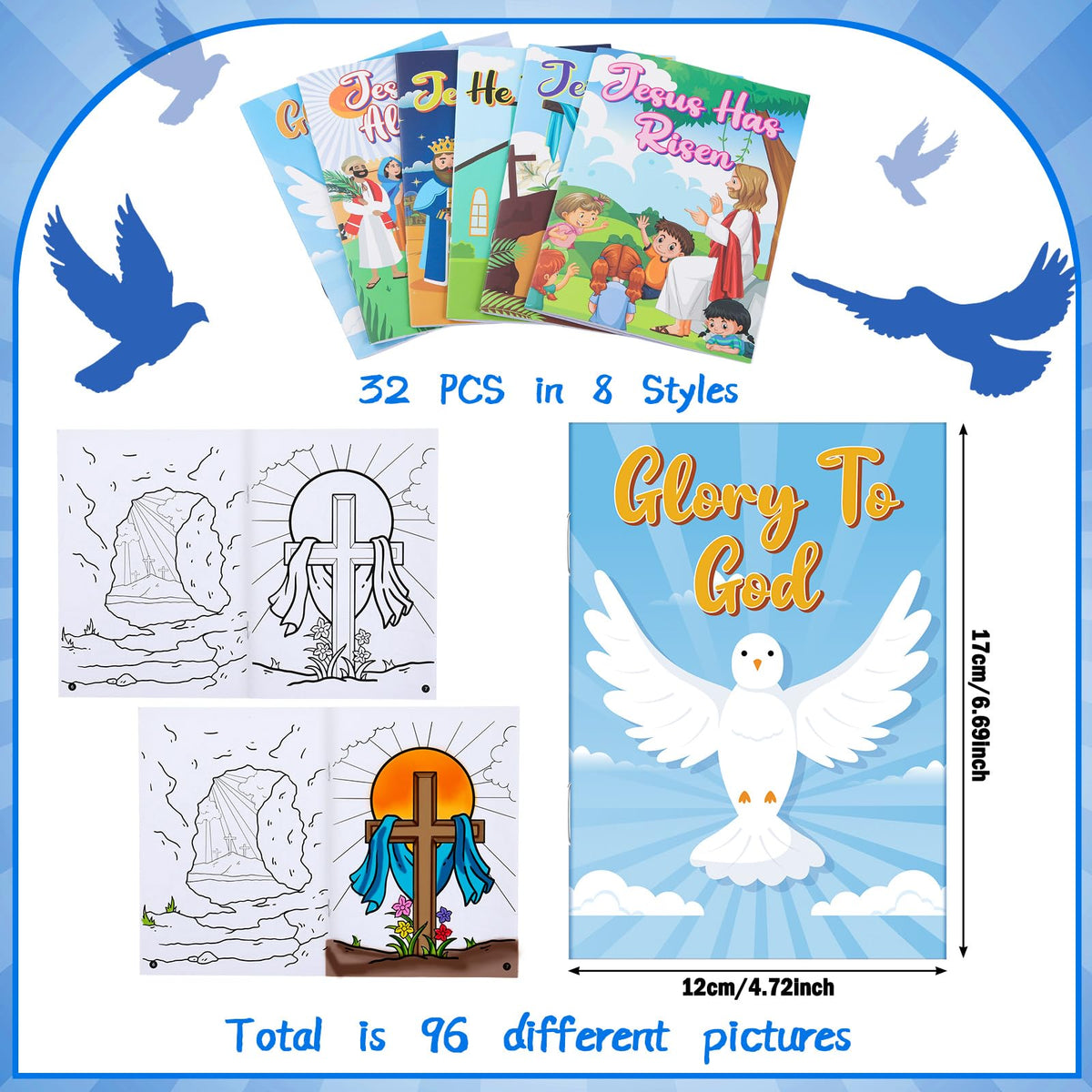 ReliThick Jesus and cross coloring pages feature engaging patterns for Bible-inspired art